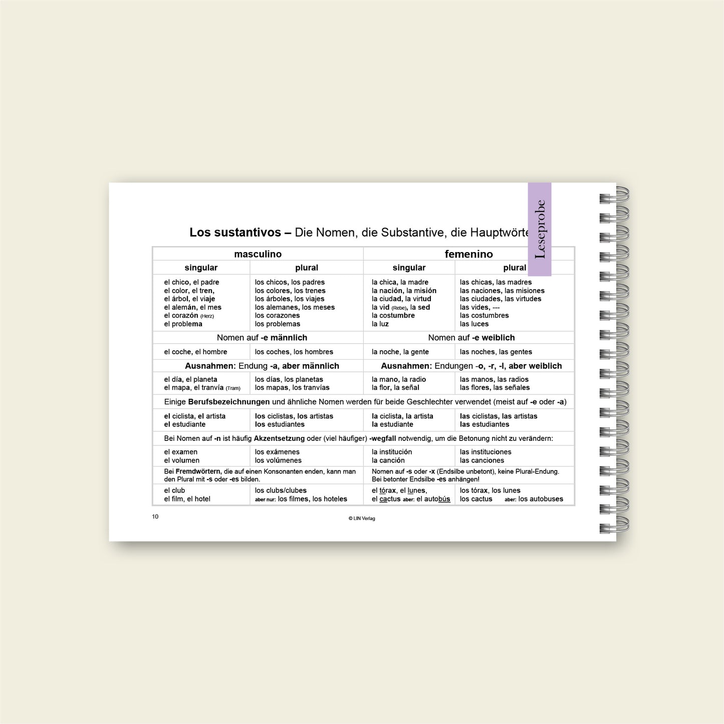 Grammatikfolder Spanisch - Regeln/Erklärungen LIN