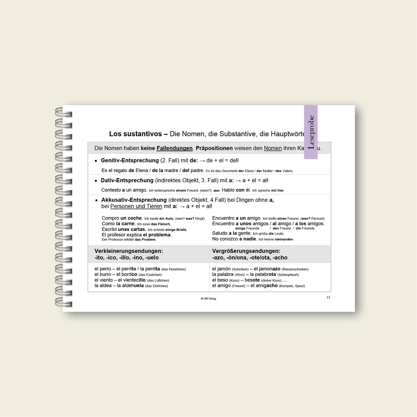 Grammatikfolder Spanisch - Regeln/Erklärungen LIN