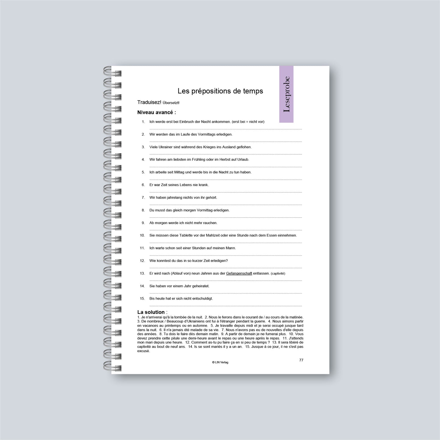 Übungsbuch: La Perfection Vient En Pratiquant 3
