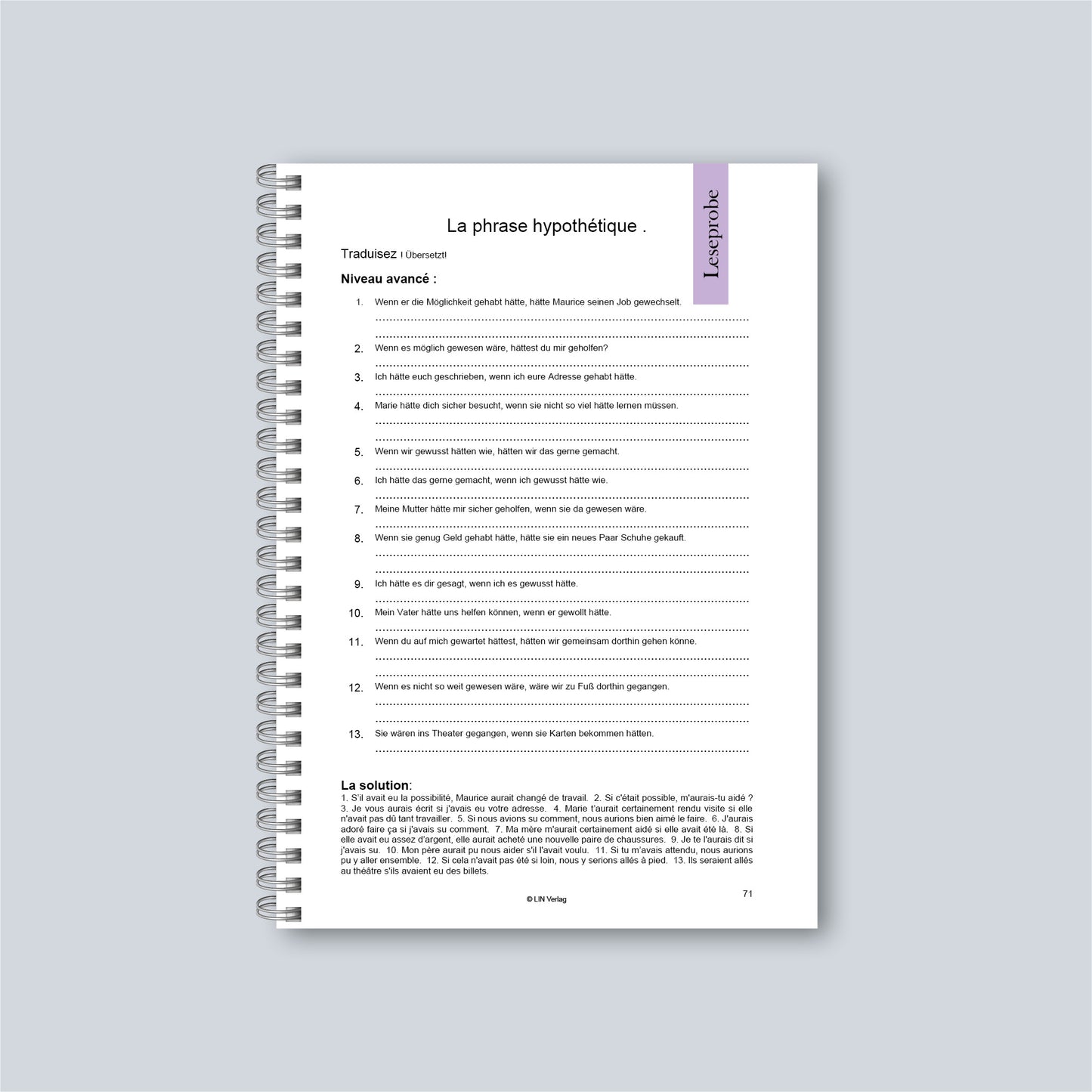 Übungsbuch: La Perfection Vient En Pratiquant 3