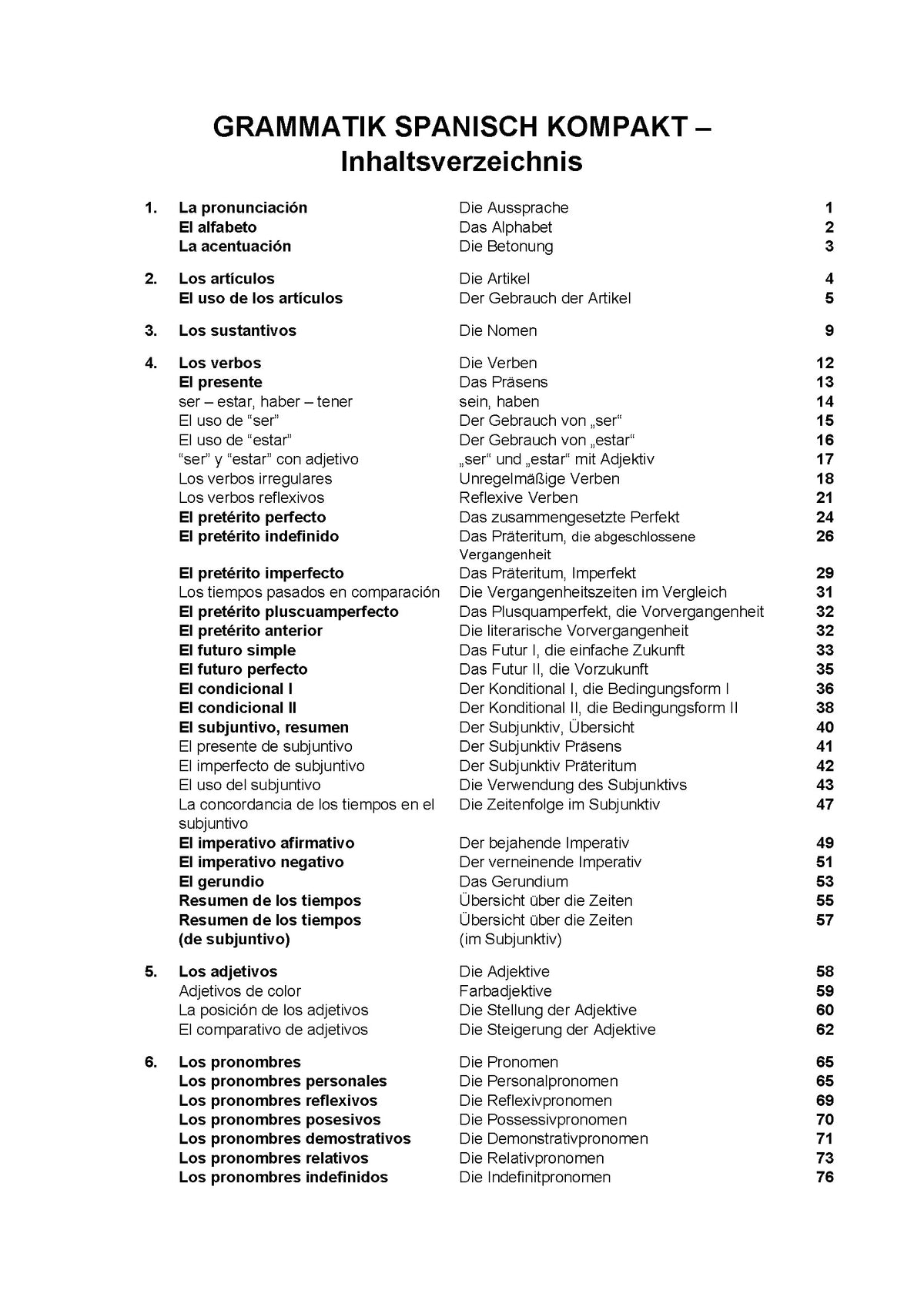 Grammatikfolder Spanisch (Nachschlagewerk)
