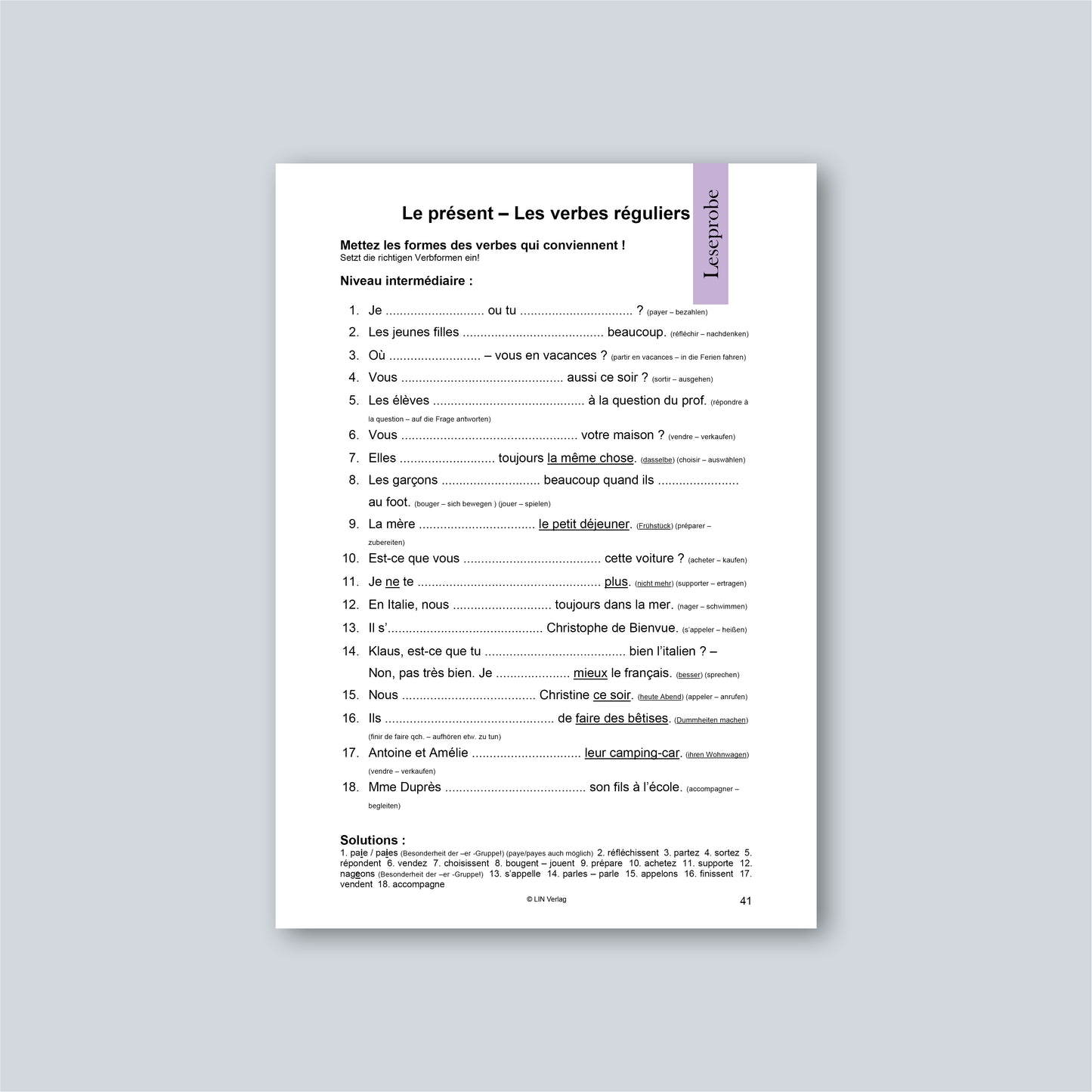 AB JULI: Grammatik-Übungsbuch Französisch: La perfection vient en pratiquant 1 (Softcover)