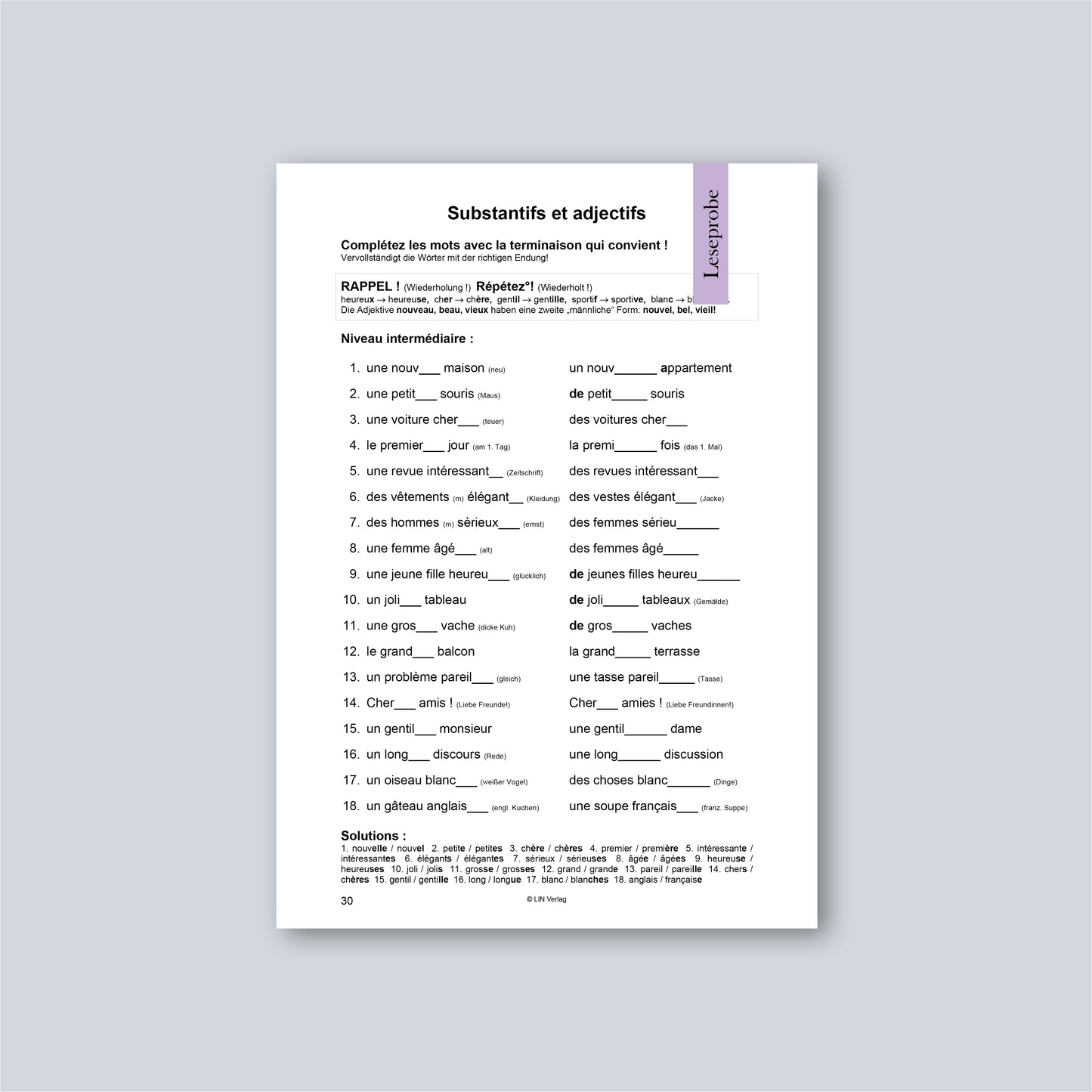 AB JULI: Grammatik-Übungsbuch Französisch: La perfection vient en pratiquant 1 (Softcover)