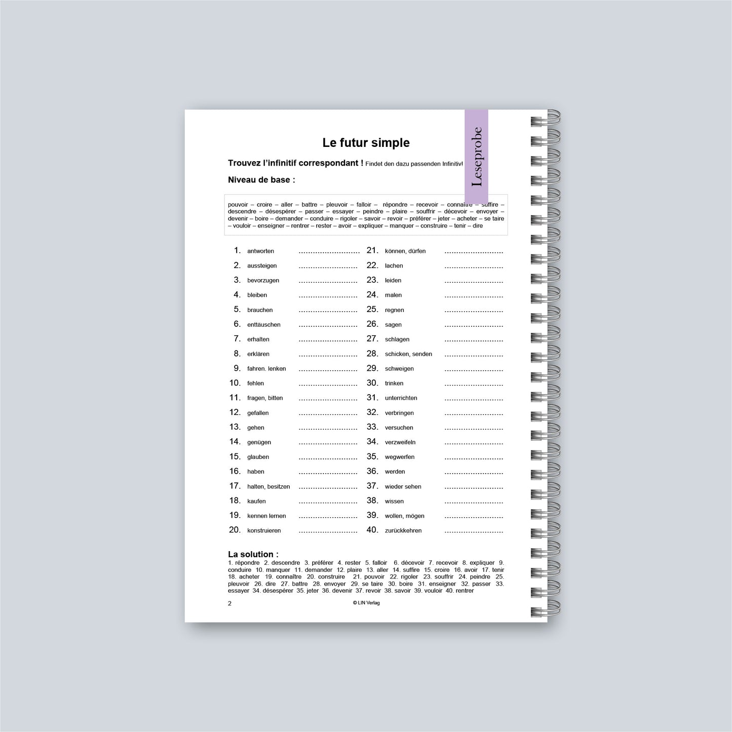 Übungsbuch: La Perfection Vient En Pratiquant 2