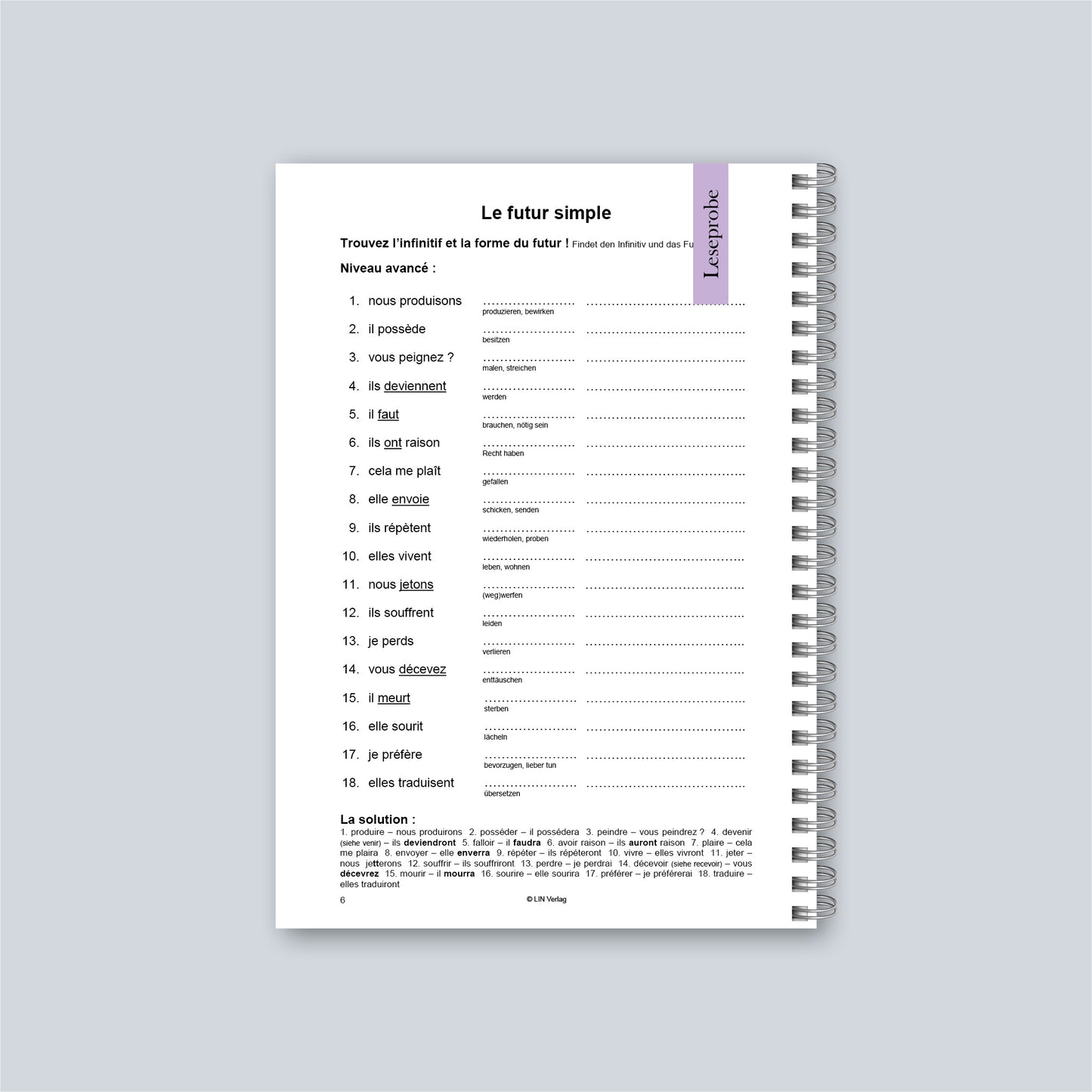 Übungsbuch: La Perfection Vient En Pratiquant 2